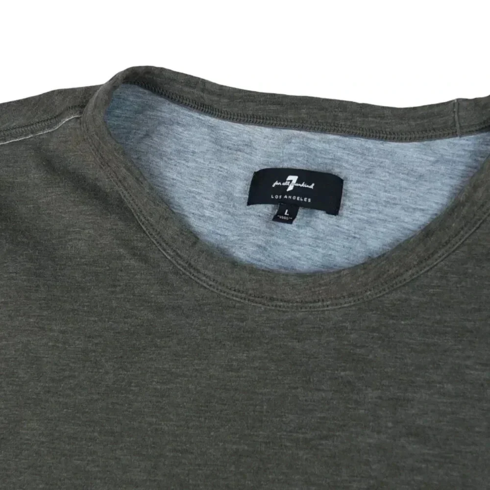 7 for All Mankind || Mens Olive Drab Crewneck Sweater Minimalist Capsule Large - Picture 6 of 7